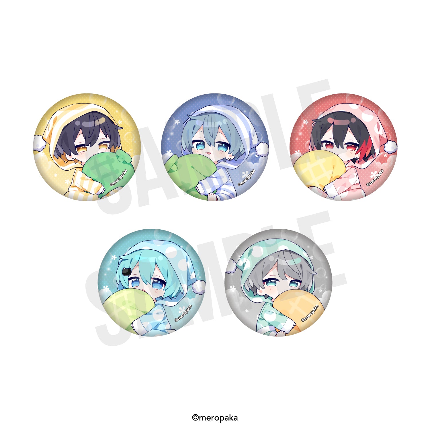8月下旬以降順次発送予定】めろぱかランダム缶バッジ 2024年夏ver